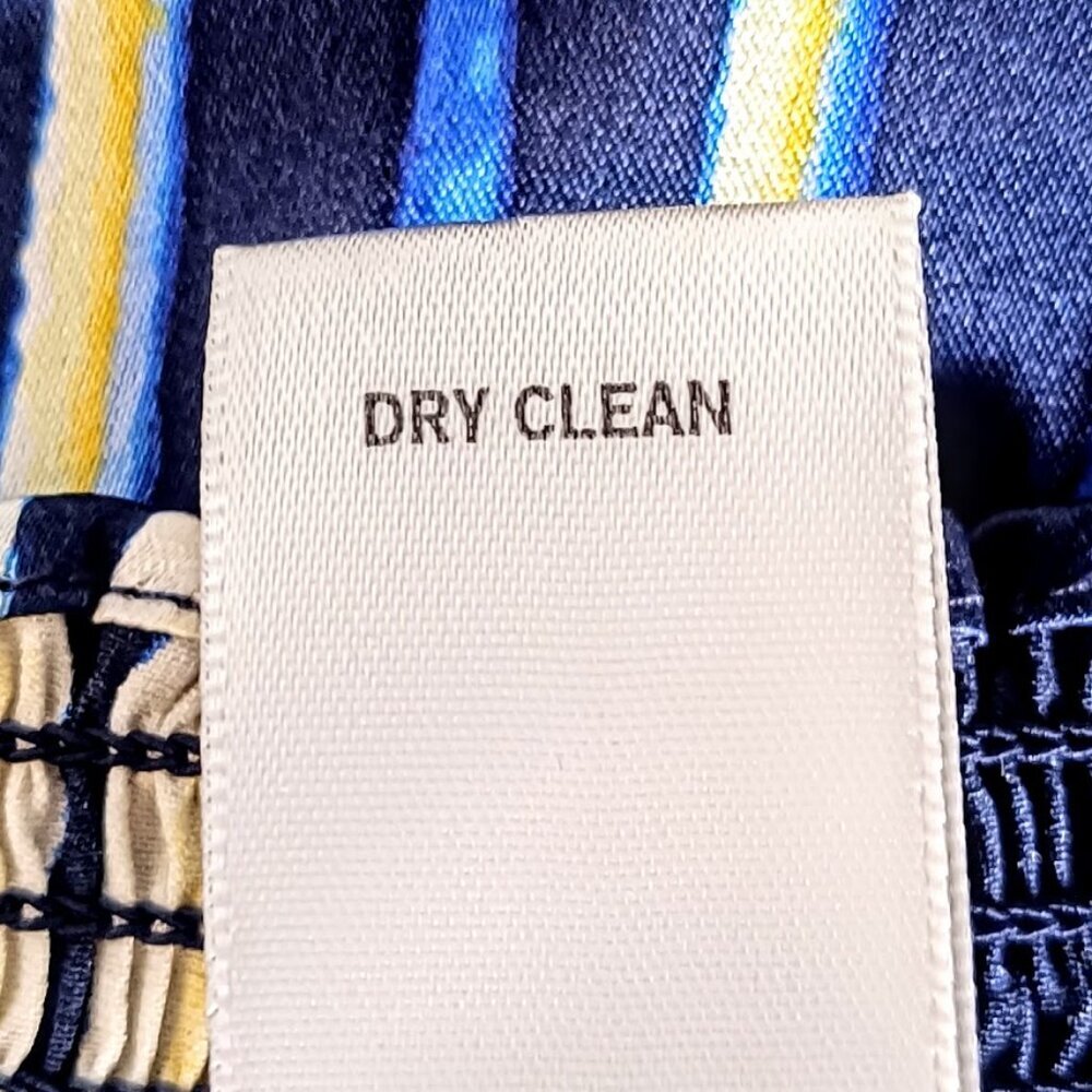 Cache Blue Yellow Abstract Print Silk Tunic Top - image 5